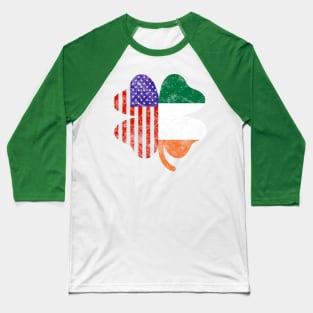 Irish American Flag Shamrock Baseball T-Shirt